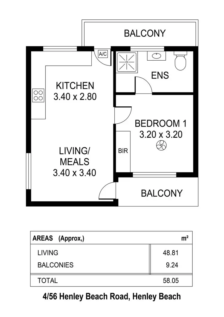Floorplan of Homely unit listing, 4/56 Henley Beach Road, Henley Beach SA 5022