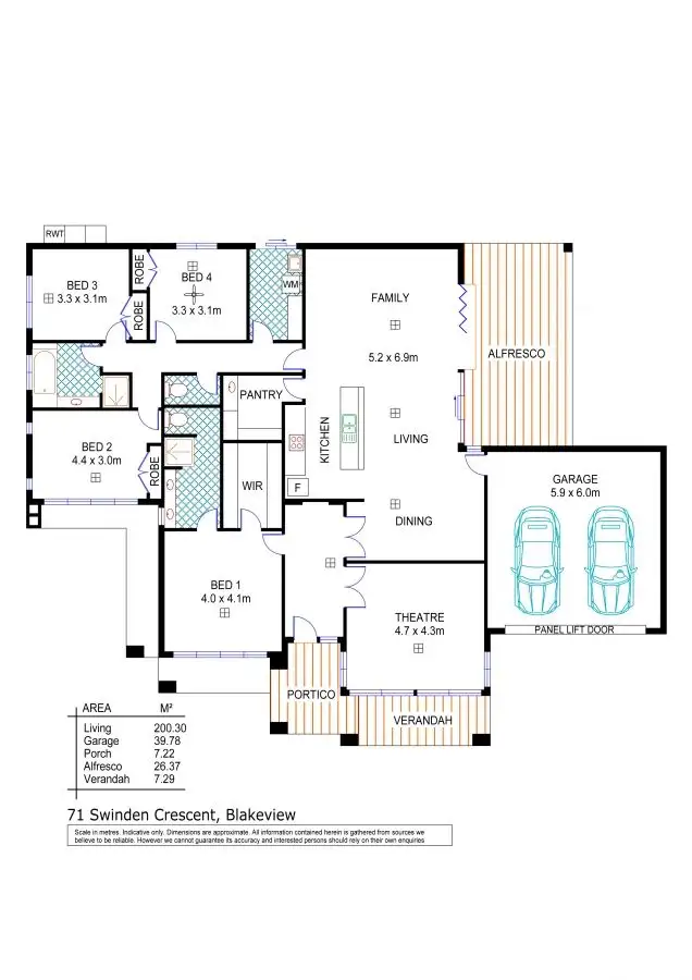 Floorplan of Homely house listing, 71 Swinden Crescent, Blakeview SA 5114