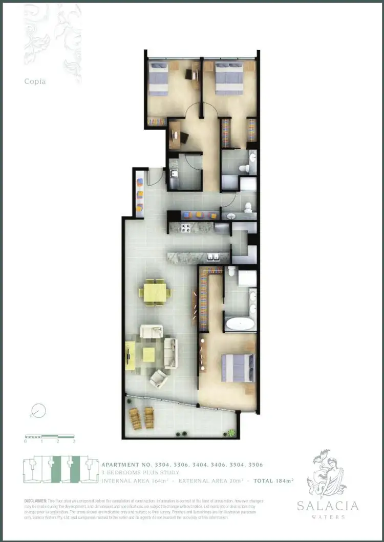 Floorplan of Homely apartment listing, 3406/4 Marina Promenade, Paradise Point QLD 4216