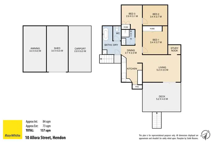 Floorplan of Homely house listing, 10 Allora Street, Hendon QLD 4362