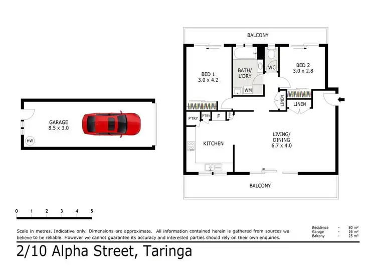 Floorplan of Homely unit listing, 2/10 Alpha Street, Taringa QLD 4068