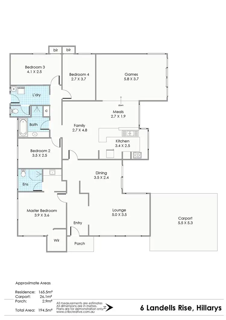 Floorplan of Homely house listing, 6 Landells Rise, Hillarys WA 6025