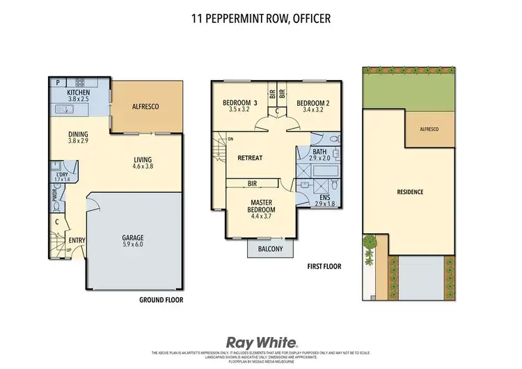 Floorplan of Homely townhouse listing, 11 Peppermint Row, Officer VIC 3809