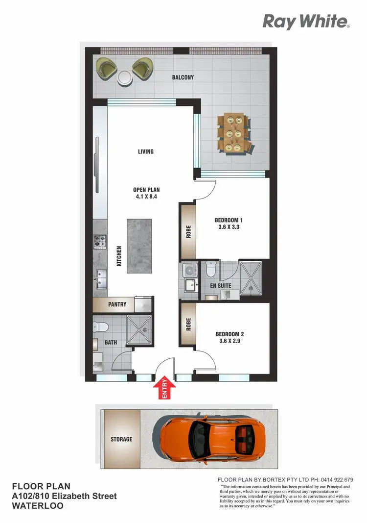 Floorplan of Homely apartment listing, A102/810 Elizabeth Street, Waterloo NSW 2017