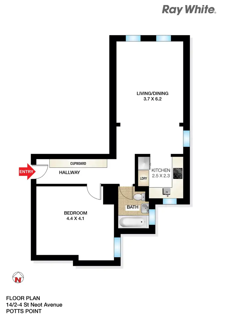 Floorplan of Homely apartment listing, 14/2-4 St Neot Avenue, Potts Point NSW 2011