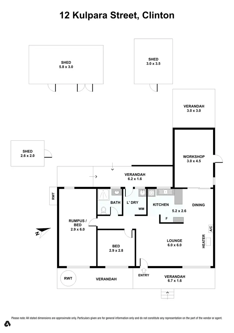Floorplan of Homely house listing, 12 Kulpara Street, Clinton SA 5570