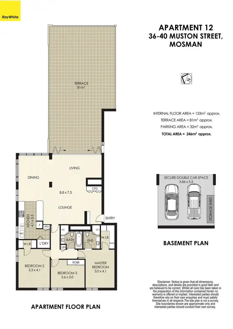 Floorplan of Homely apartment listing, 12/36-40 Muston Street, Mosman NSW 2088