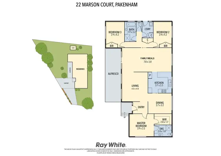 Floorplan of Homely house listing, 22 Marson Court, Pakenham VIC 3810
