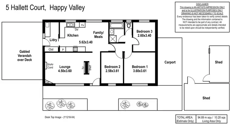 Floorplan of Homely house listing, 5 Hallett Court, Happy Valley SA 5159