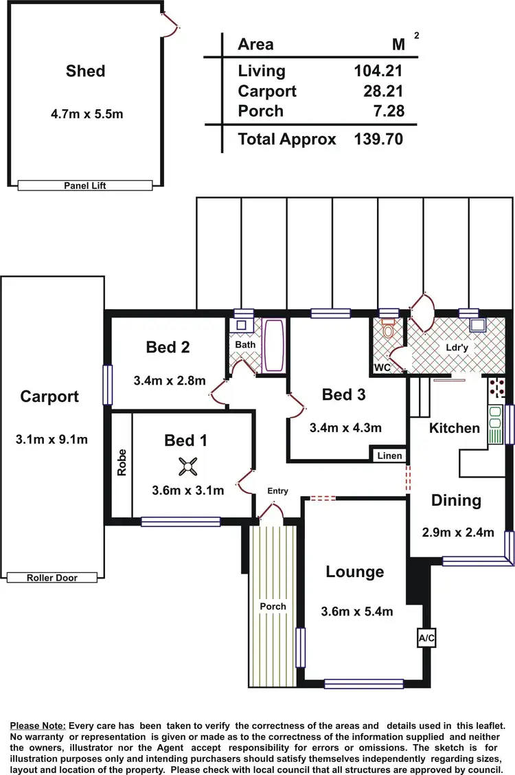 Floorplan of Homely house listing, 5 Kenner Street, Elizabeth Downs SA 5113