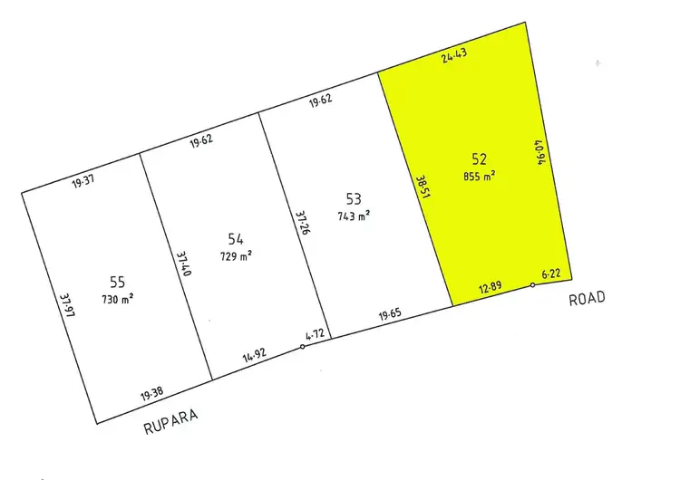 Floorplan of Homely land listing, 2 (Lot 52) Rupara Road, North Beach SA 5556