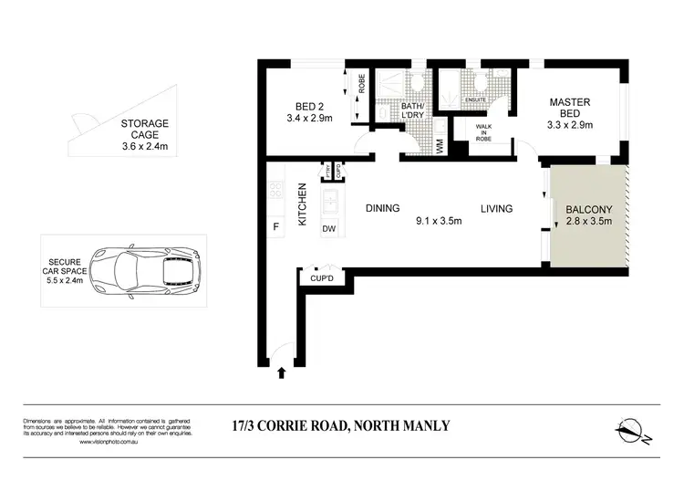 Floorplan of Homely unit listing, 17/3 Corrie Road, North Manly NSW 2100