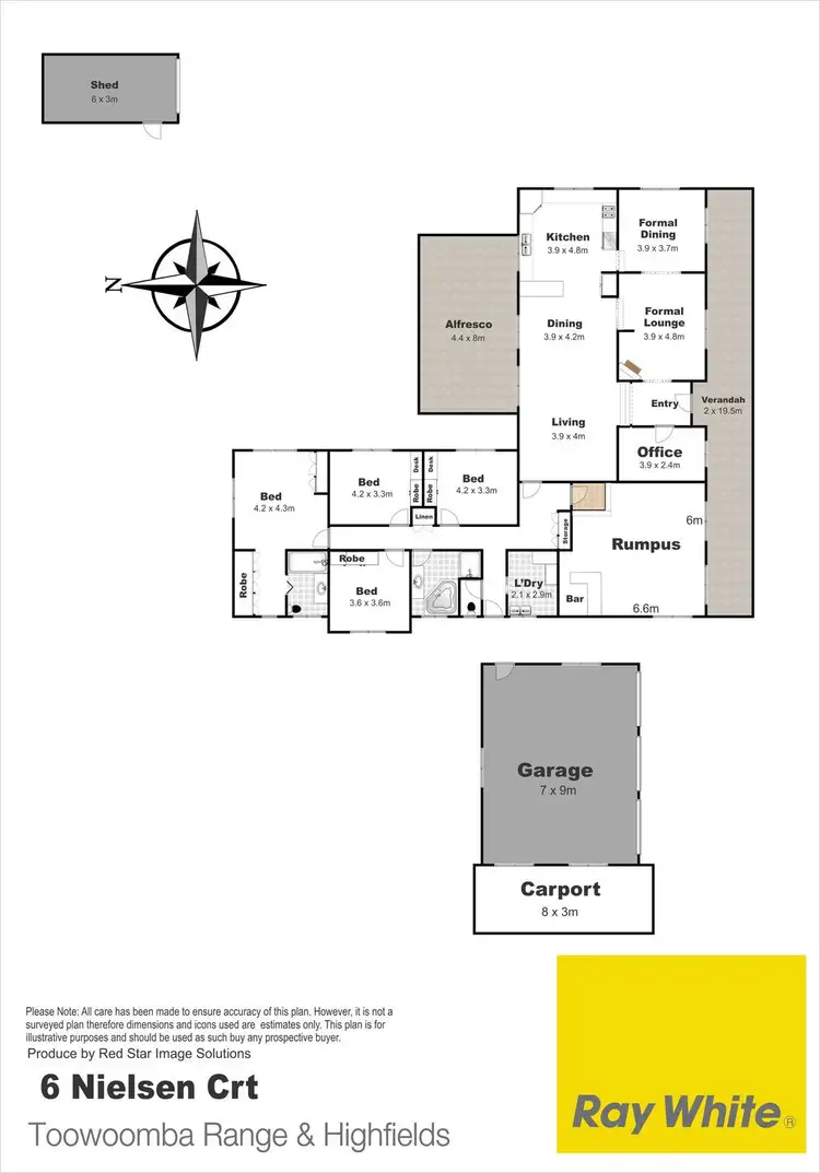 Floorplan of Homely house listing, 6 Nielsen Court, Middle Ridge QLD 4350