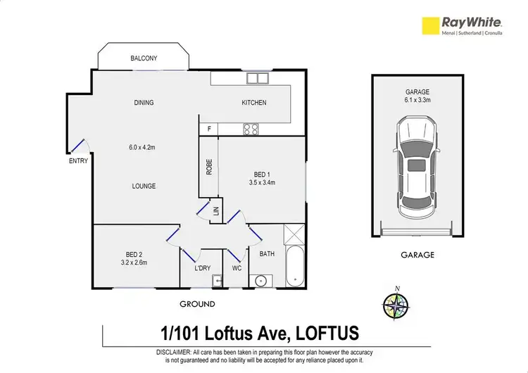 Floorplan of Homely townhouse listing, 1/101 Loftus Avenue, Loftus NSW 2232