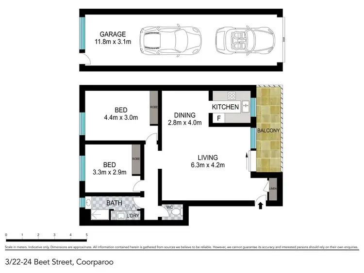 Floorplan of Homely unit listing, 3/24 Beet Street, Coorparoo QLD 4151
