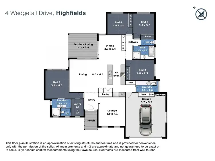 Floorplan of Homely house listing, 4 Wedgetail Drive, Highfields QLD 4352