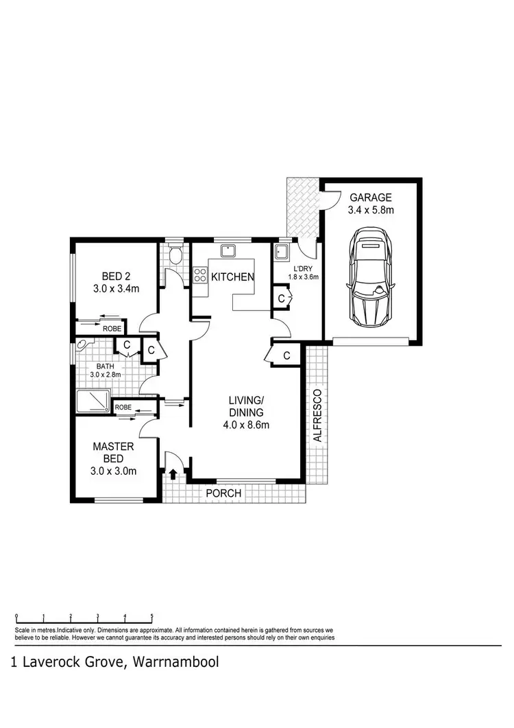 Floorplan of Homely unit listing, 1 Laverock Grove, Warrnambool VIC 3280
