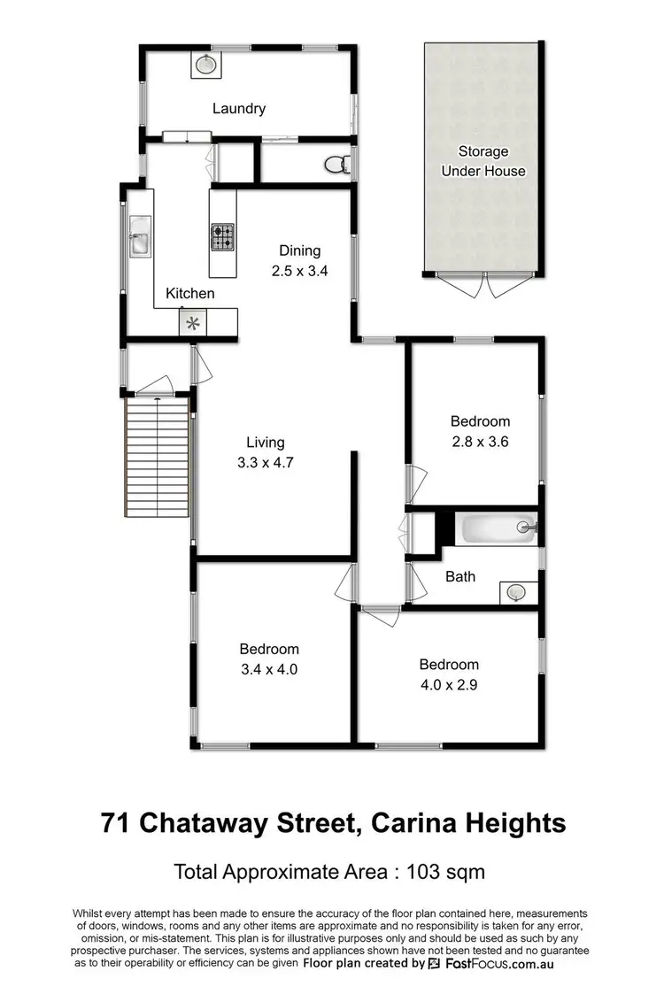 Floorplan of Homely house listing, 71 Chataway Street, Carina Heights QLD 4152