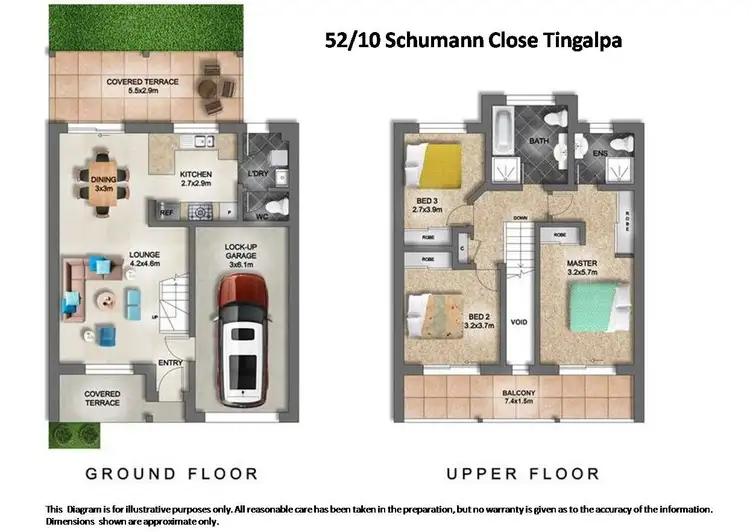 Floorplan of Homely townhouse listing, 52/10 Schumann Close, Tingalpa QLD 4173