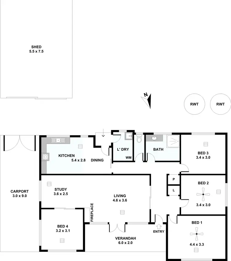 Floorplan of Homely house listing, 1 Crosby Street, Kadina SA 5554