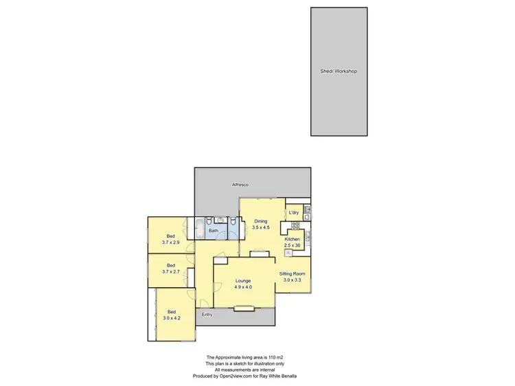 Floorplan of Homely house listing, 20 Dunn Street, Benalla VIC 3672