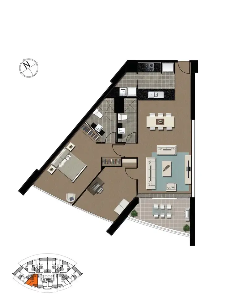 Floorplan of Homely apartment listing, 610/22 Surf Parade, Broadbeach QLD 4218