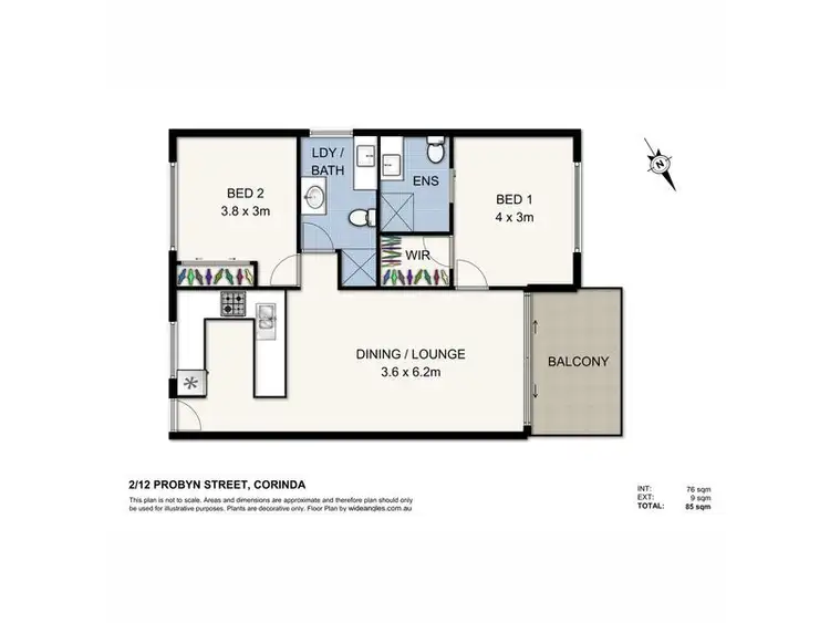 Floorplan of Homely unit listing, 2/12 Probyn Street, Corinda QLD 4075