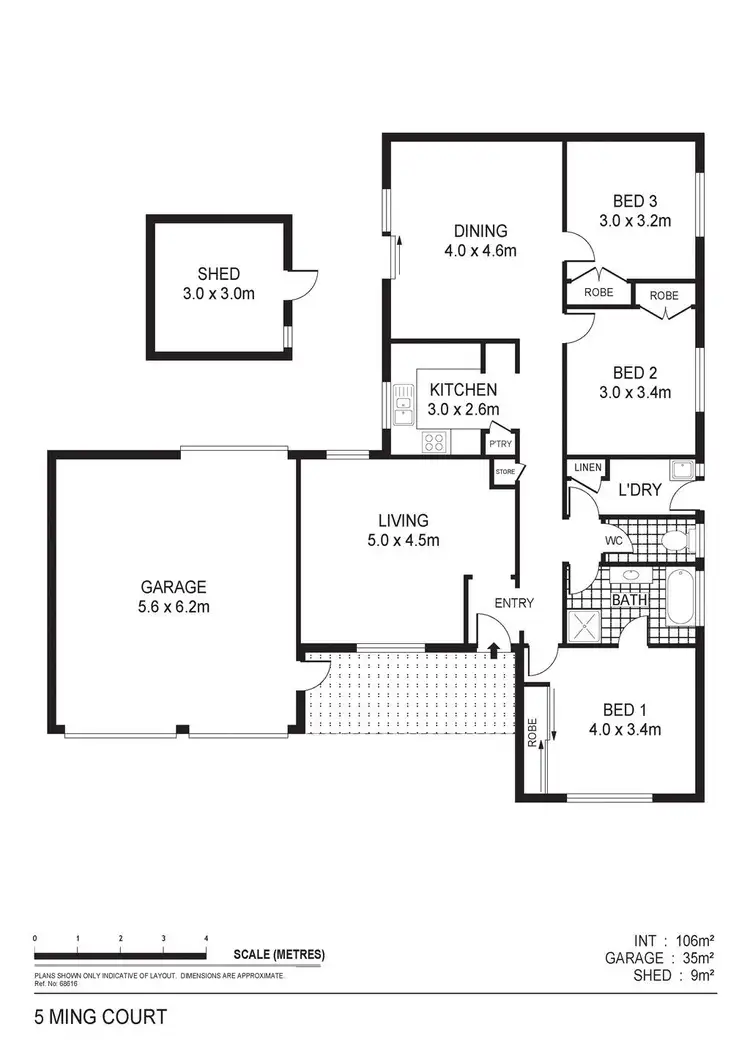 Floorplan of Homely house listing, 5 Ming Court, Kangaroo Flat VIC 3555