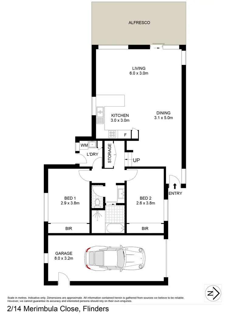 Floorplan of Homely villa listing, 2/14 Merimbula Close, Flinders NSW 2529
