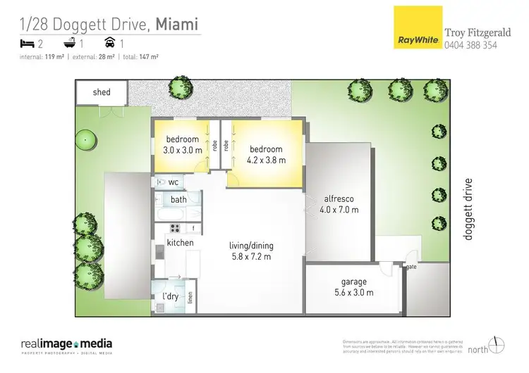 Floorplan of Homely other listing, 1/28 Doggett Drive, Miami QLD 4220
