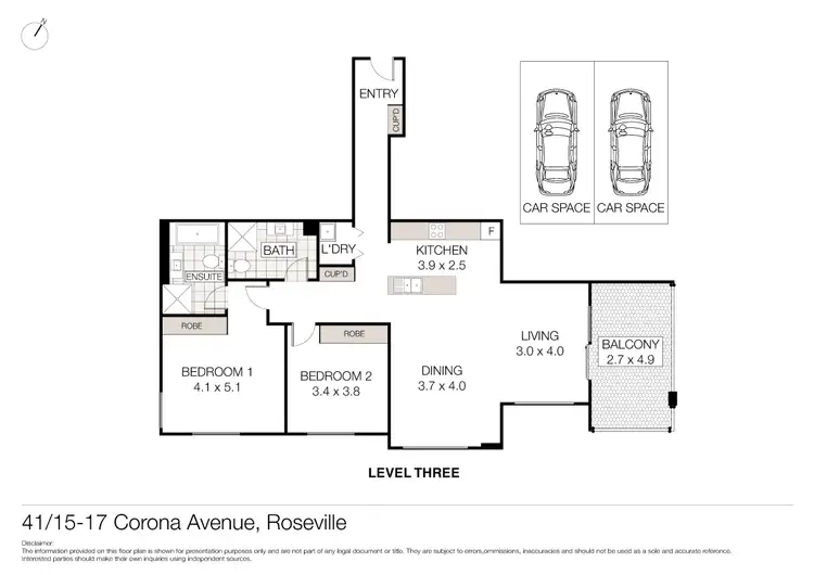 Floorplan of Homely unit listing, 41/15-17 Corona Avenue, Roseville NSW 2069