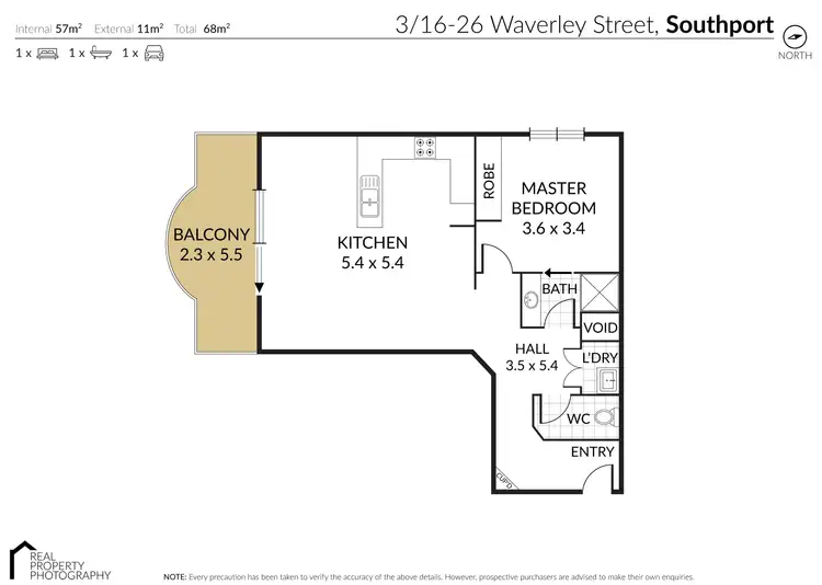 Floorplan of Homely house listing, 3/16-26 'Waverley Apartments', Waverley Street, Southport QLD 4215