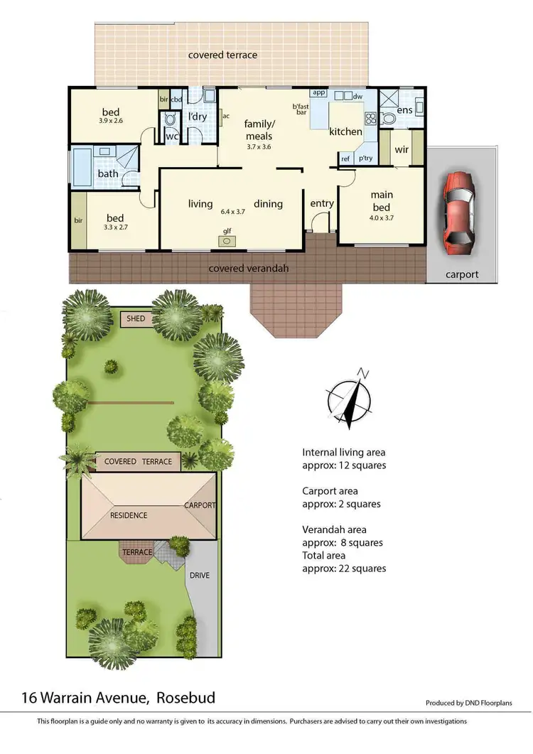 Floorplan of Homely house listing, 16 Warrain Avenue, Rosebud VIC 3939