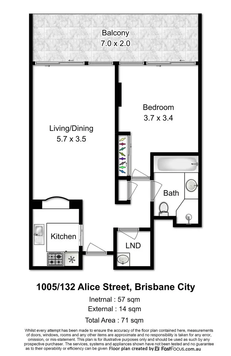 Floorplan of Homely apartment listing, 1005/132 Alice Street, Brisbane QLD 4000