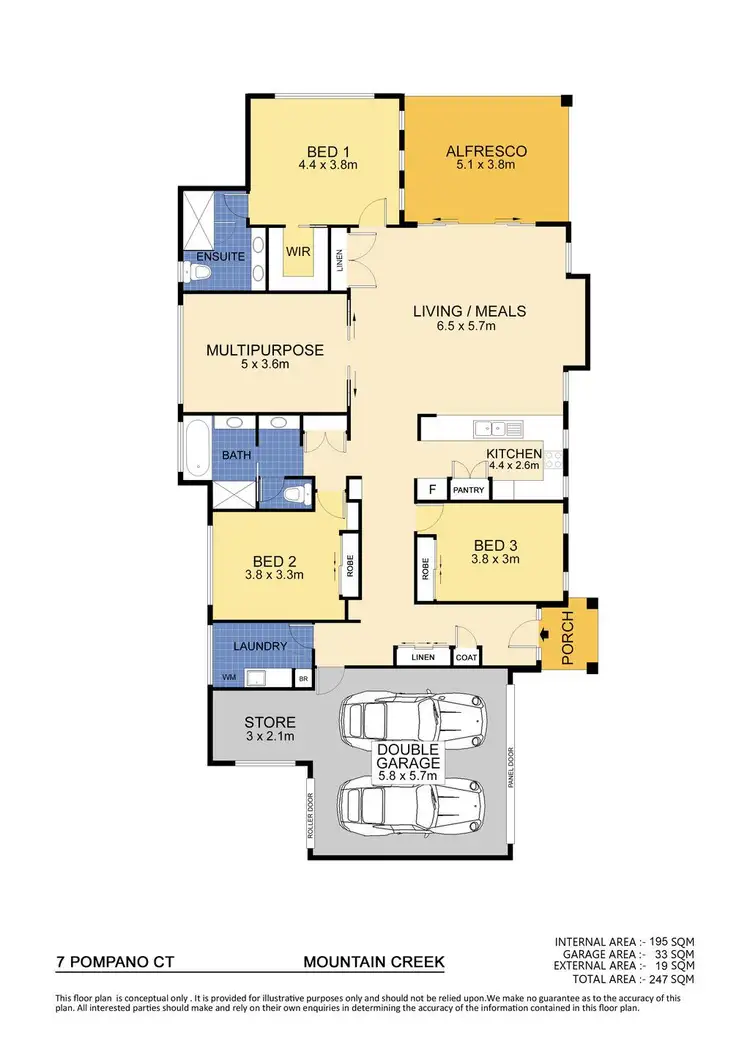 Floorplan of Homely house listing, 7 Pompano Court, Mountain Creek QLD 4557