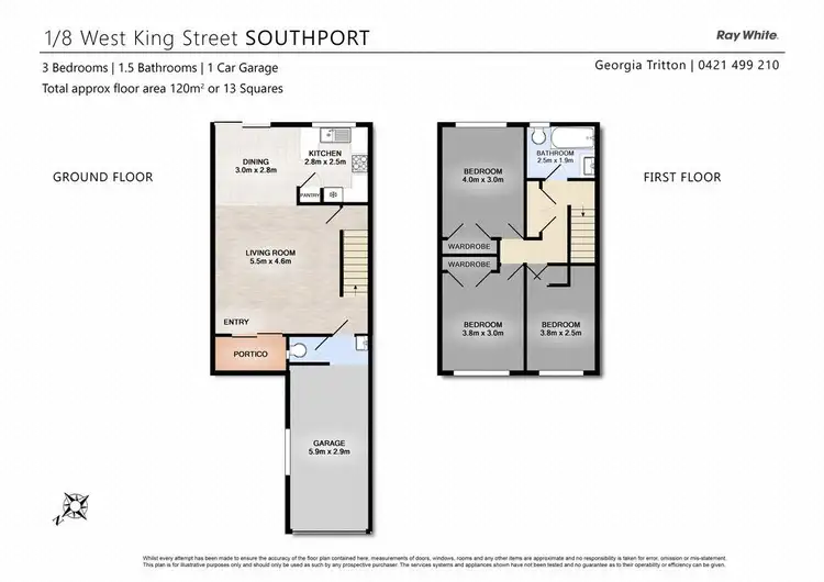 Floorplan of Homely townhouse listing, 1/8 West King Street, Southport QLD 4215