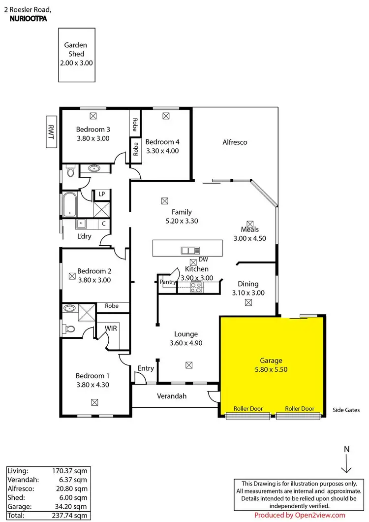 Floorplan of Homely house listing, 2 Roesler Road, Nuriootpa SA 5355