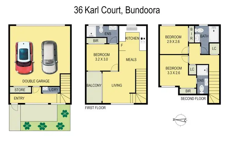 Floorplan of Homely townhouse listing, 36 Karl Court, Bundoora VIC 3083