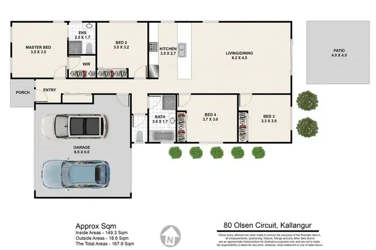 Floorplan of Homely house listing, 80 Olsen Circuit, Kallangur QLD 4503