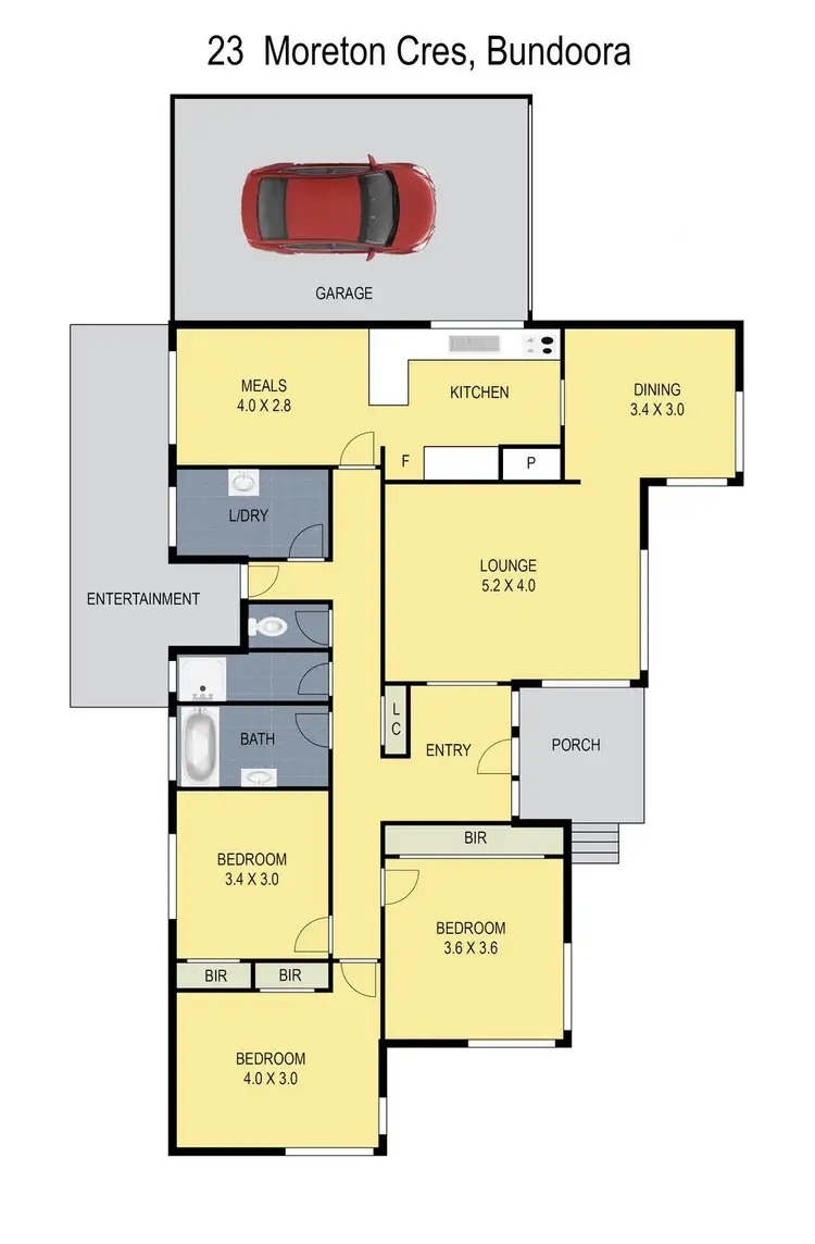 Floorplan of Homely house listing, 23 Moreton Crescent, Bundoora VIC 3083