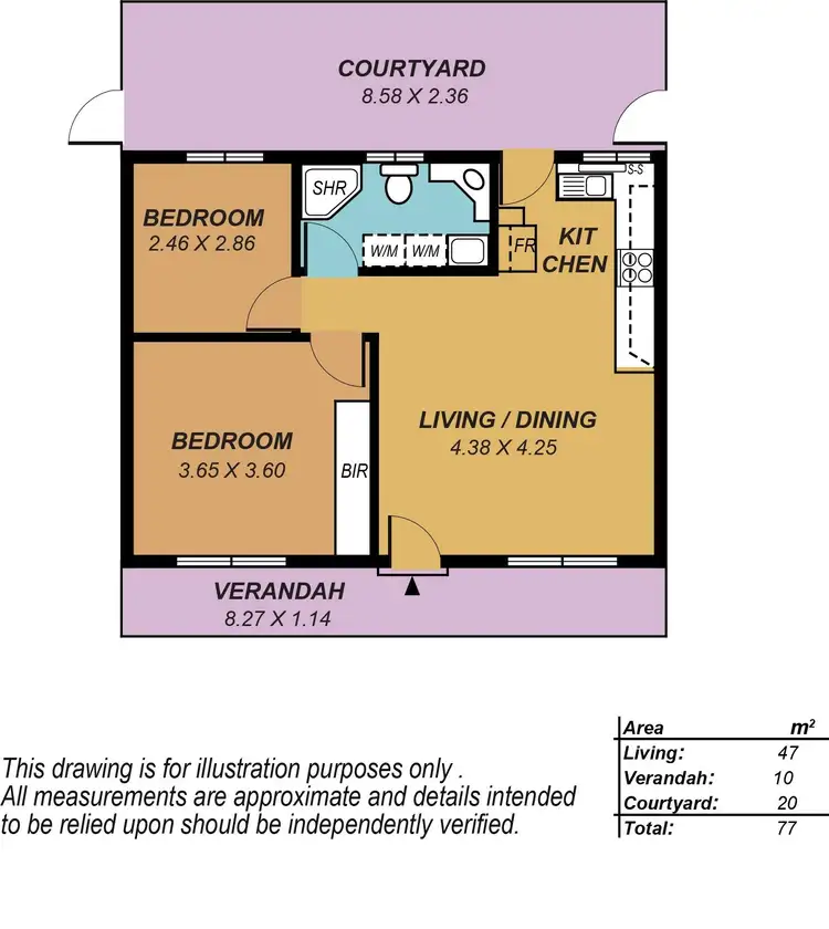 Floorplan of Homely unit listing, 2/1A Fourth Avenue, Woodville Gardens SA 5012