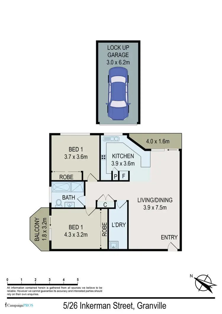 Floorplan of Homely unit listing, 5/24-26 Inkerman Street, Granville NSW 2142