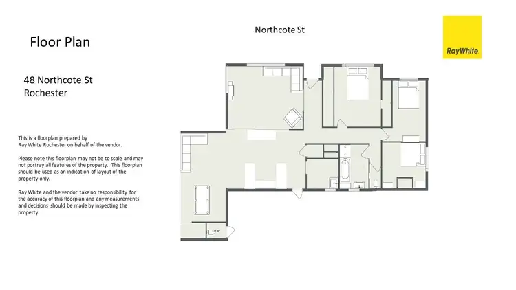 Floorplan of Homely house listing, 48 Northcote Street, Rochester VIC 3561