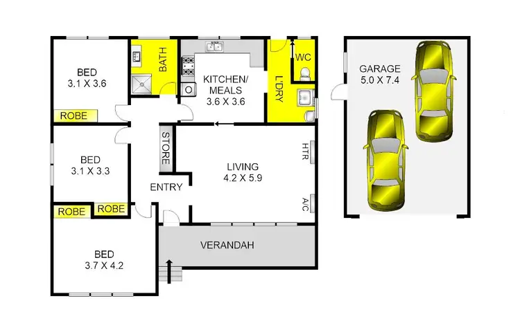 Floorplan of Homely house listing, 13 Cobham Court, Corio VIC 3214