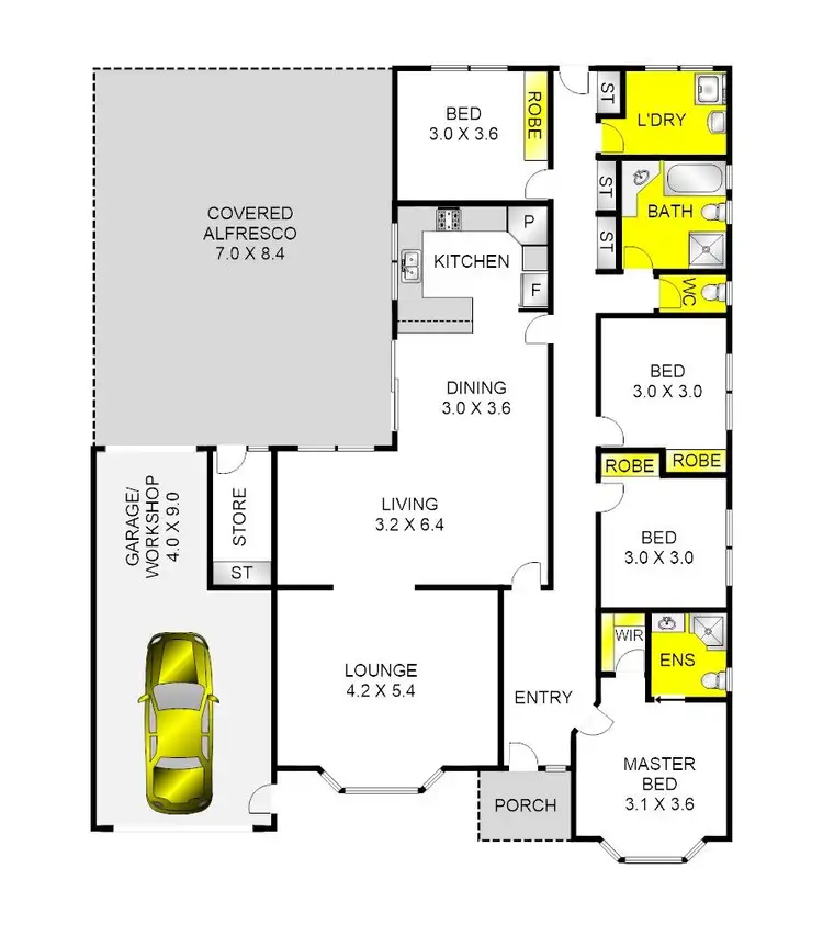 Floorplan of Homely house listing, 18 Clunies Court, Corio VIC 3214