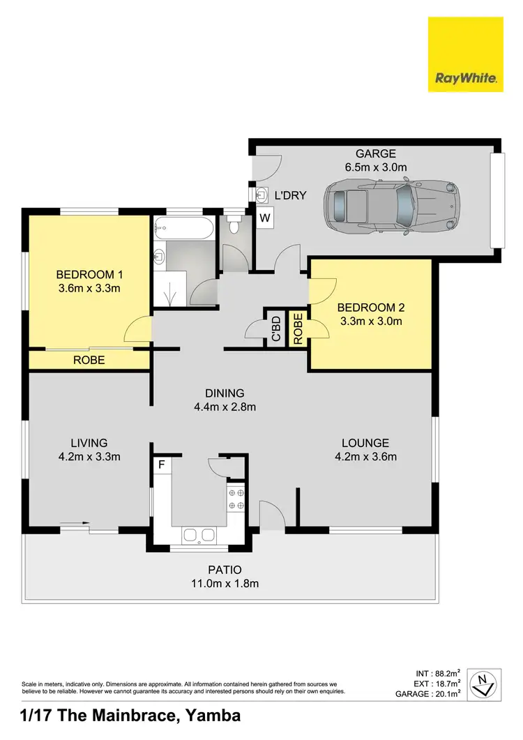 Floorplan of Homely unit listing, 1/17 The Mainbrace, Yamba NSW 2464