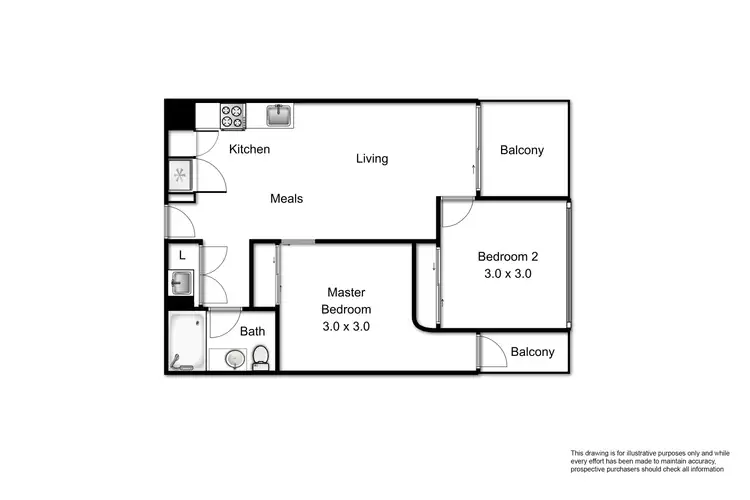 Floorplan of Homely apartment listing, 1706/33 Blackwood Street, North Melbourne VIC 3051