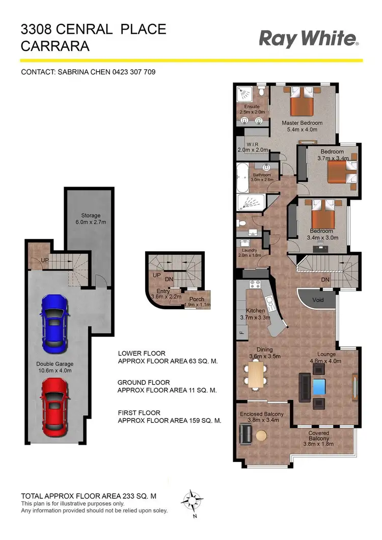 Floorplan of Homely townhouse listing, 3308 Central Place, Carrara QLD 4211