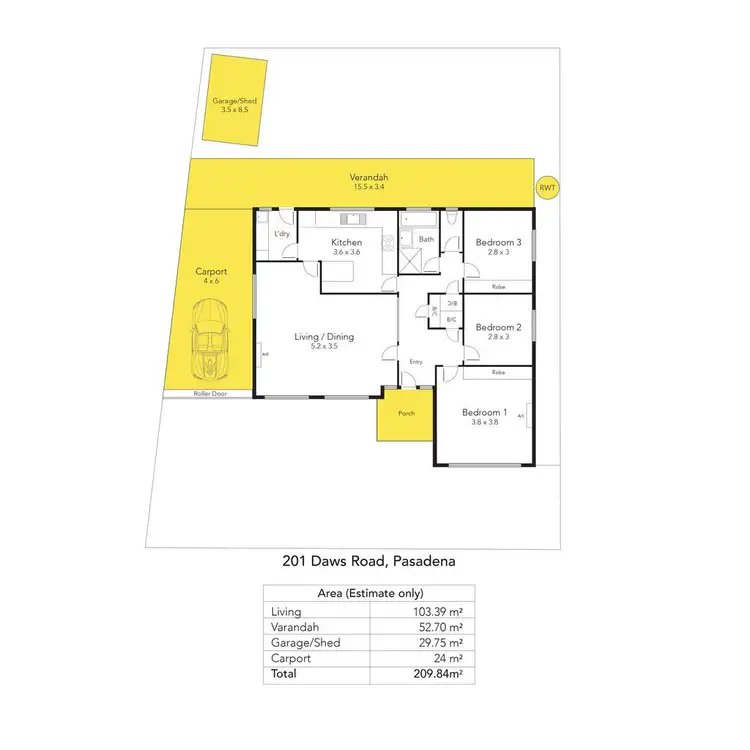Floorplan of Homely house listing, 201 Daws Road, Pasadena SA 5042