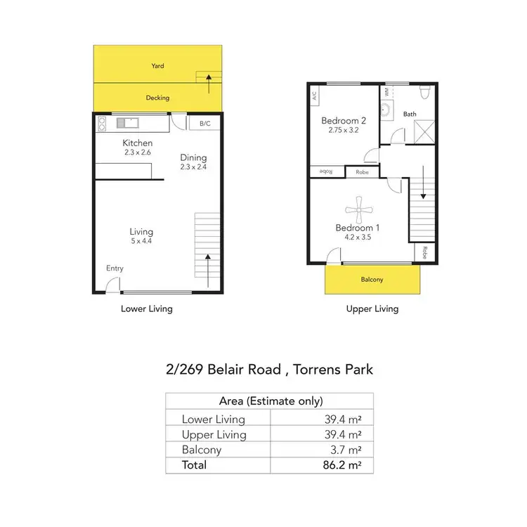Floorplan of Homely unit listing, 2/269 Belair Road, Torrens Park SA 5062